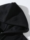 BLACK ZIP-UP BOXY HOODIE - Image 5
