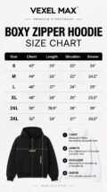 BLACK ZIP-UP BOXY HOODIE - Image 2
